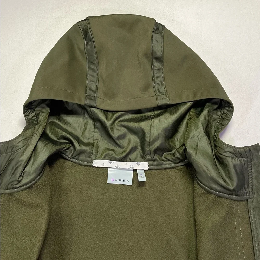 Athleta Verbier Full Zip Hooded Softshell Lined Jacket Forest Green - M - EUC! - Picture 5 of 7